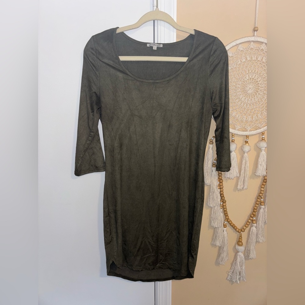 Faux suede bodycon dress